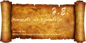 Hangyási Elemér névjegykártya